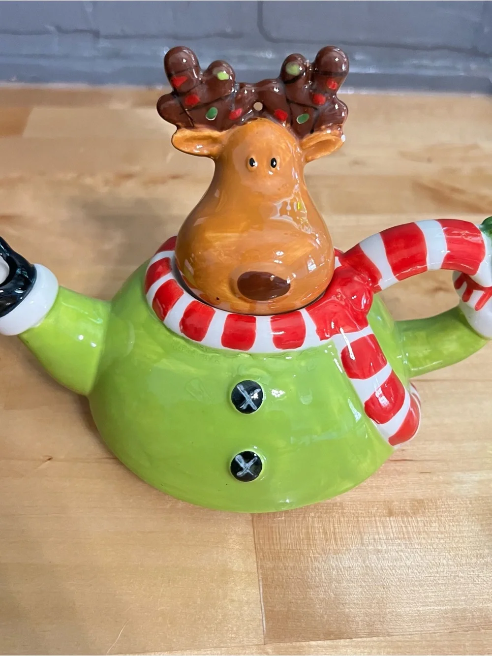 Christmas Teddy Bear Mug With Lid  and  Small Decorative  Reindeer Teapot Bundle